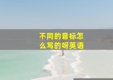 不同的音标怎么写的呀英语