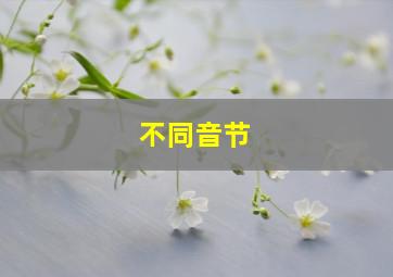 不同音节