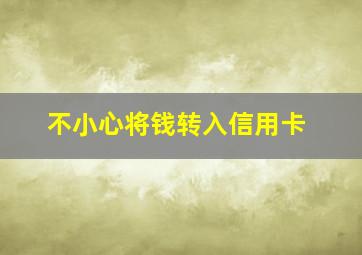 不小心将钱转入信用卡