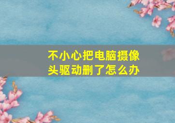 不小心把电脑摄像头驱动删了怎么办