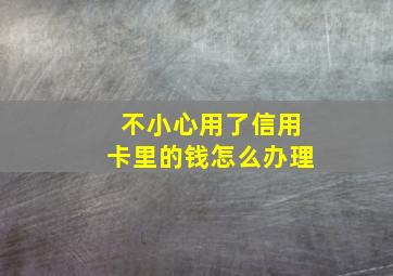 不小心用了信用卡里的钱怎么办理