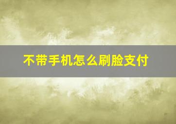 不带手机怎么刷脸支付