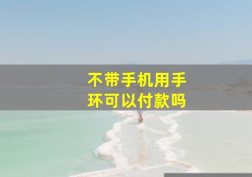 不带手机用手环可以付款吗