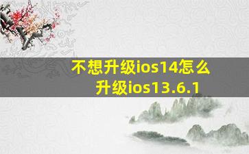 不想升级ios14怎么升级ios13.6.1