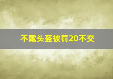 不戴头盔被罚20不交