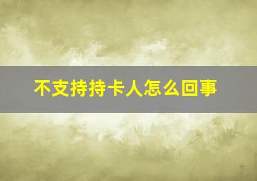 不支持持卡人怎么回事