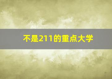 不是211的重点大学