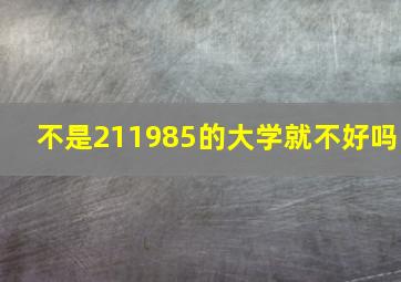 不是211985的大学就不好吗