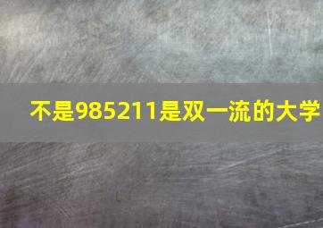 不是985211是双一流的大学