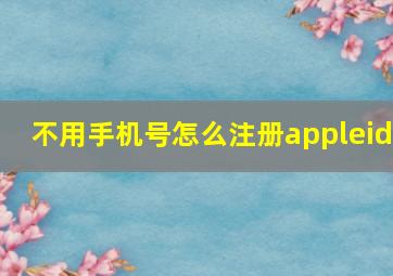 不用手机号怎么注册appleid