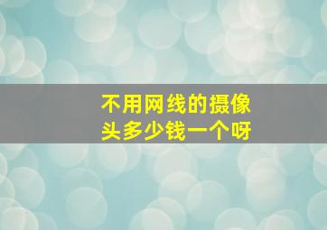 不用网线的摄像头多少钱一个呀