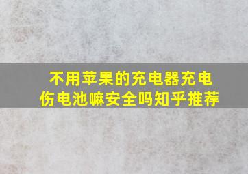 不用苹果的充电器充电伤电池嘛安全吗知乎推荐