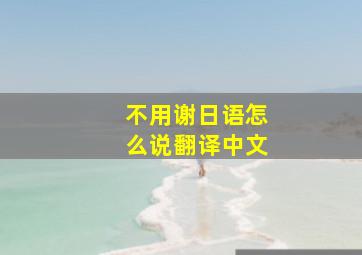 不用谢日语怎么说翻译中文