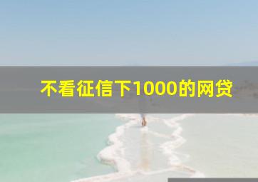 不看征信下1000的网贷