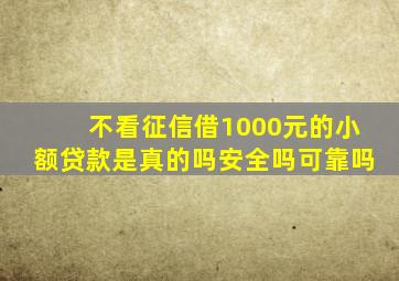 不看征信借1000元的小额贷款是真的吗安全吗可靠吗