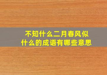 不知什么二月春风似什么的成语有哪些意思