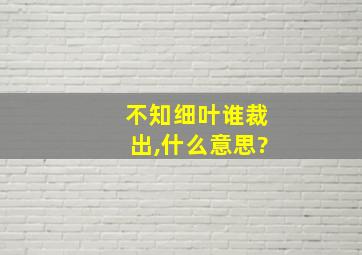 不知细叶谁裁出,什么意思?