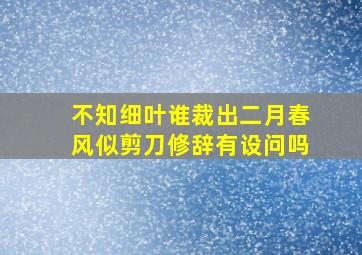 不知细叶谁裁出二月春风似剪刀修辞有设问吗