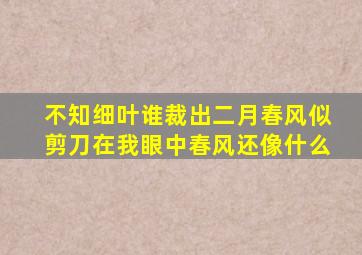 不知细叶谁裁出二月春风似剪刀在我眼中春风还像什么