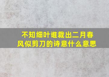 不知细叶谁裁出二月春风似剪刀的诗意什么意思