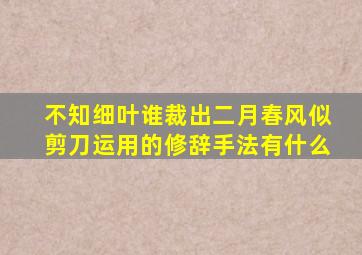 不知细叶谁裁出二月春风似剪刀运用的修辞手法有什么