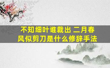 不知细叶谁裁出 二月春风似剪刀是什么修辞手法