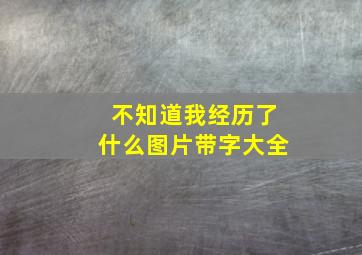 不知道我经历了什么图片带字大全