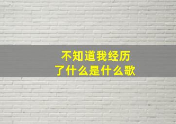 不知道我经历了什么是什么歌