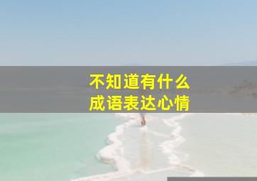 不知道有什么成语表达心情