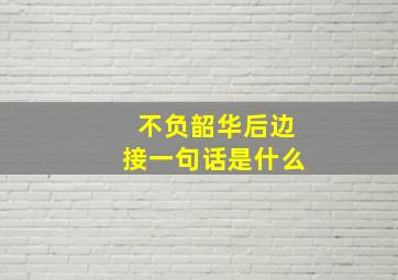 不负韶华后边接一句话是什么