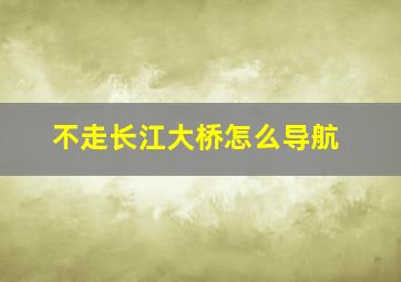 不走长江大桥怎么导航