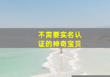 不需要实名认证的神奇宝贝