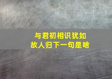 与君初相识犹如故人归下一句是啥