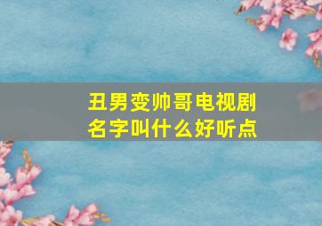 丑男变帅哥电视剧名字叫什么好听点