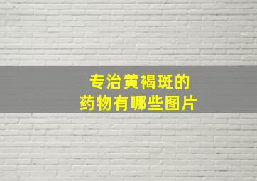 专治黄褐斑的药物有哪些图片