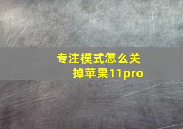 专注模式怎么关掉苹果11pro