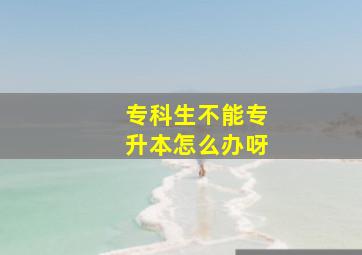 专科生不能专升本怎么办呀