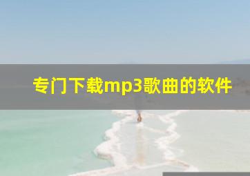 专门下载mp3歌曲的软件