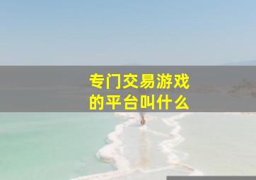 专门交易游戏的平台叫什么