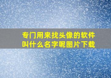 专门用来找头像的软件叫什么名字呢图片下载