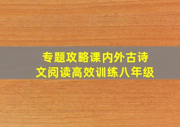 专题攻略课内外古诗文阅读高效训练八年级