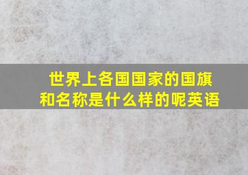 世界上各国国家的国旗和名称是什么样的呢英语