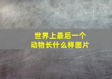 世界上最后一个动物长什么样图片