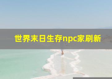 世界末日生存npc家刷新