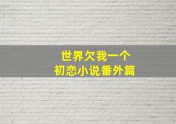 世界欠我一个初恋小说番外篇