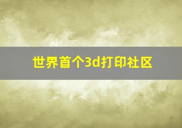 世界首个3d打印社区