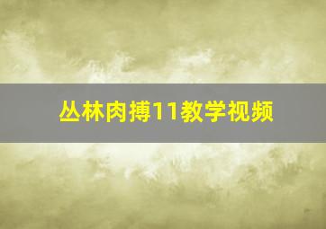 丛林肉搏11教学视频