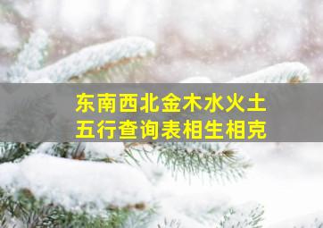 东南西北金木水火土五行查询表相生相克