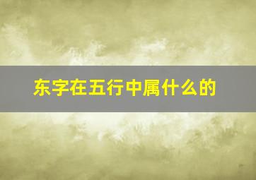 东字在五行中属什么的