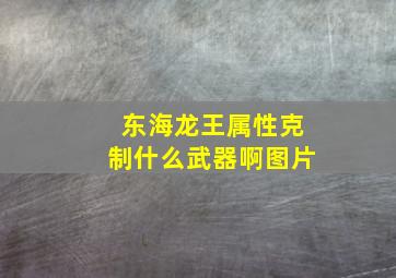 东海龙王属性克制什么武器啊图片